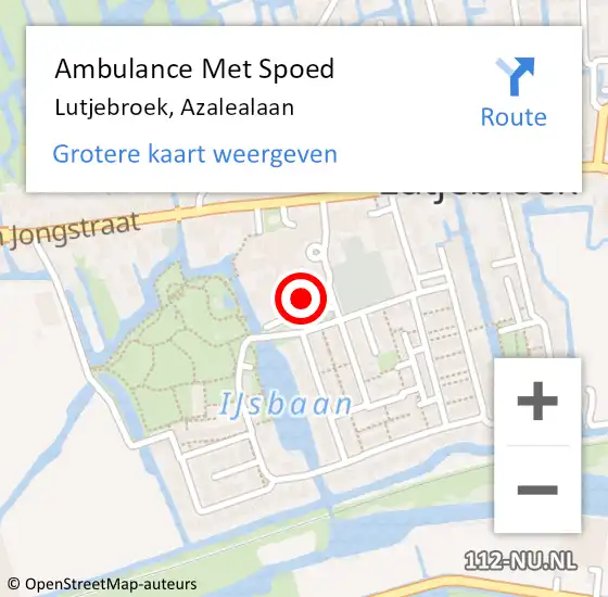Locatie op kaart van de 112 melding: Ambulance Met Spoed Naar Lutjebroek, Azalealaan op 22 mei 2024 16:04