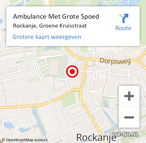 Locatie op kaart van de 112 melding: Ambulance Met Grote Spoed Naar Rockanje, Groene Kruisstraat op 22 mei 2024 16:25