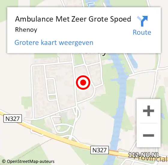 Locatie op kaart van de 112 melding: Ambulance Met Zeer Grote Spoed Naar Rhenoy op 22 mei 2024 16:27