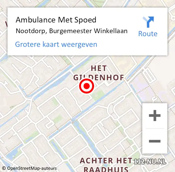 Locatie op kaart van de 112 melding: Ambulance Met Spoed Naar Nootdorp, Burgemeester Winkellaan op 22 mei 2024 16:39