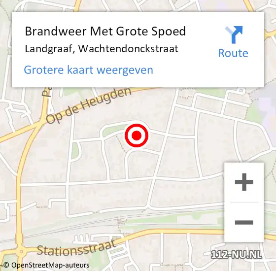 Locatie op kaart van de 112 melding: Brandweer Met Grote Spoed Naar Landgraaf, Wachtendonckstraat op 22 mei 2024 17:55