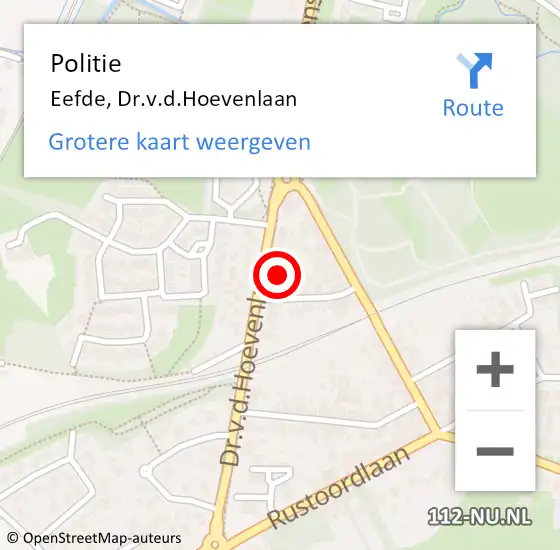 Locatie op kaart van de 112 melding: Politie Eefde, Dr.v.d.Hoevenlaan op 22 mei 2024 19:36