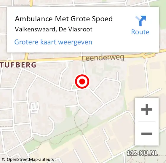 Locatie op kaart van de 112 melding: Ambulance Met Grote Spoed Naar Valkenswaard, De Vlasroot op 6 oktober 2014 19:54