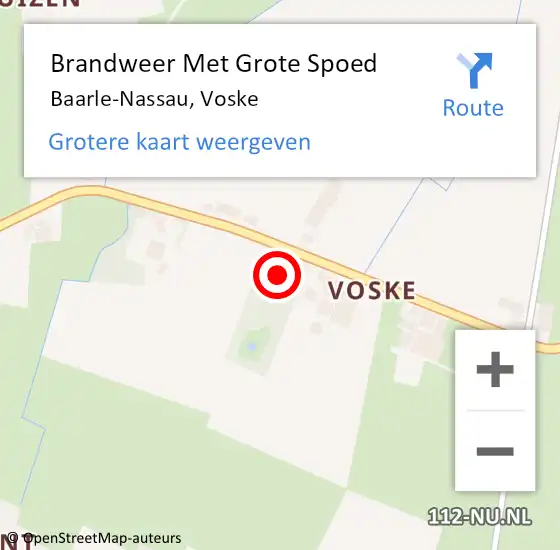 Locatie op kaart van de 112 melding: Brandweer Met Grote Spoed Naar Baarle-Nassau, Voske op 22 mei 2024 20:38