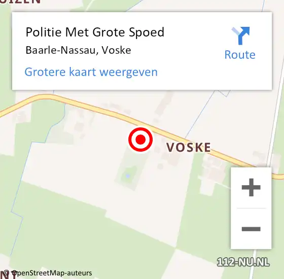Locatie op kaart van de 112 melding: Politie Met Grote Spoed Naar Baarle-Nassau, Voske op 22 mei 2024 20:38