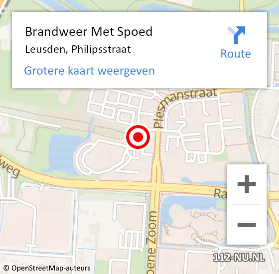 Locatie op kaart van de 112 melding: Brandweer Met Spoed Naar Leusden, Philipsstraat op 22 mei 2024 20:40