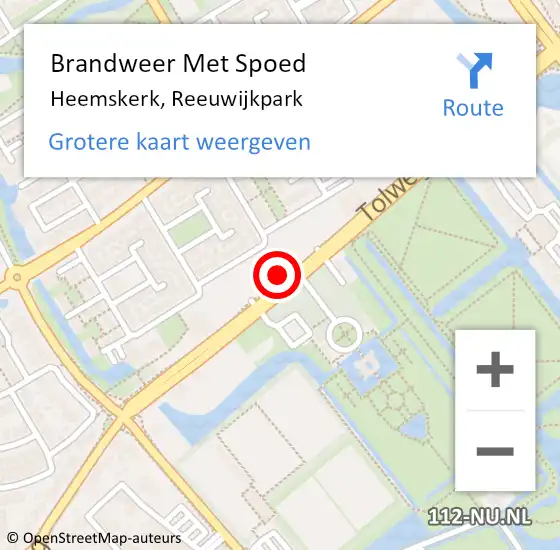 Locatie op kaart van de 112 melding: Brandweer Met Spoed Naar Heemskerk, Reeuwijkpark op 22 mei 2024 21:40