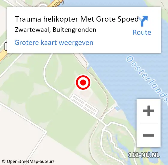 Locatie op kaart van de 112 melding: Trauma helikopter Met Grote Spoed Naar Zwartewaal, Buitengronden op 22 mei 2024 22:17