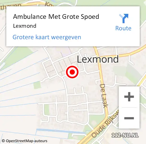 Locatie op kaart van de 112 melding: Ambulance Met Grote Spoed Naar Lexmond op 22 mei 2024 23:09