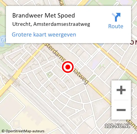 Locatie op kaart van de 112 melding: Brandweer Met Spoed Naar Utrecht, Amsterdamsestraatweg op 22 mei 2024 23:25