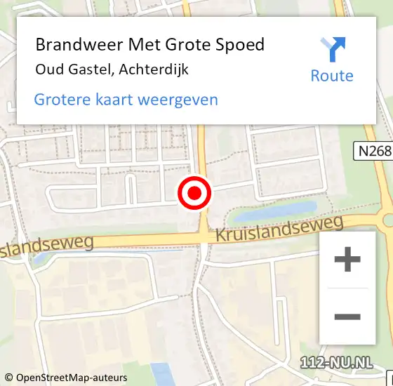 Locatie op kaart van de 112 melding: Brandweer Met Grote Spoed Naar Oud Gastel, Achterdijk op 22 mei 2024 23:26