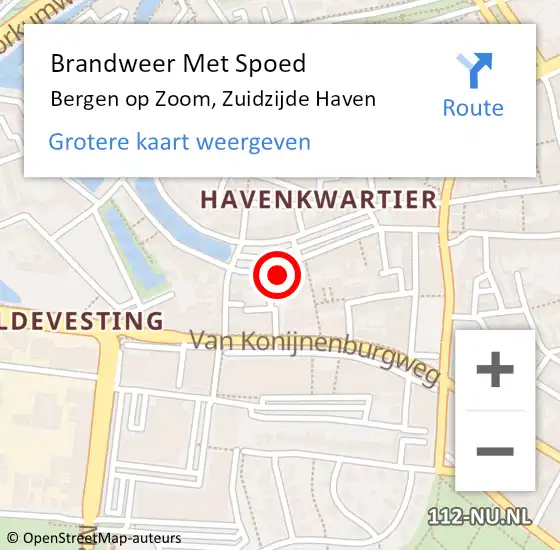 Locatie op kaart van de 112 melding: Brandweer Met Spoed Naar Bergen op Zoom, Zuidzijde Haven op 22 mei 2024 23:48