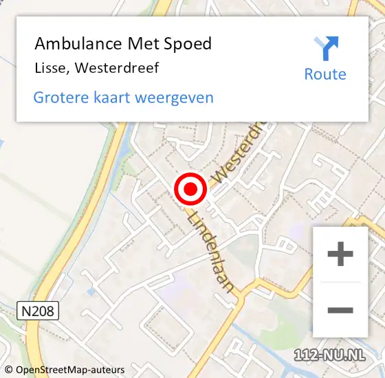 Locatie op kaart van de 112 melding: Ambulance Met Spoed Naar Lisse, Westerdreef op 23 mei 2024 00:20