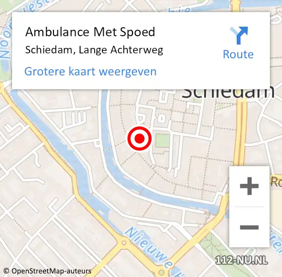 Locatie op kaart van de 112 melding: Ambulance Met Spoed Naar Schiedam, Lange Achterweg op 23 mei 2024 03:48