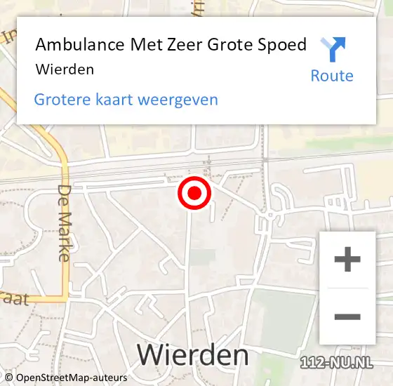 Locatie op kaart van de 112 melding: Ambulance Met Zeer Grote Spoed Naar Wierden op 23 mei 2024 03:53