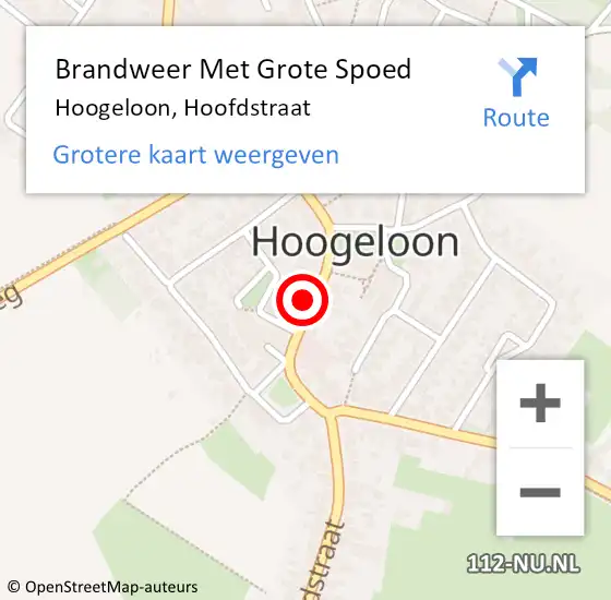 Locatie op kaart van de 112 melding: Brandweer Met Grote Spoed Naar Hoogeloon, Hoofdstraat op 23 mei 2024 06:33