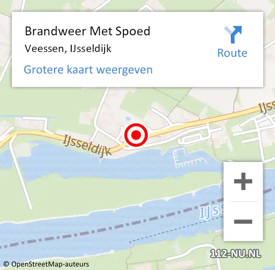 Locatie op kaart van de 112 melding: Brandweer Met Spoed Naar Veessen, IJsseldijk op 23 mei 2024 07:06