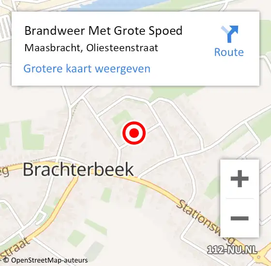 Locatie op kaart van de 112 melding: Brandweer Met Grote Spoed Naar Maasbracht, Oliesteenstraat op 23 mei 2024 07:10