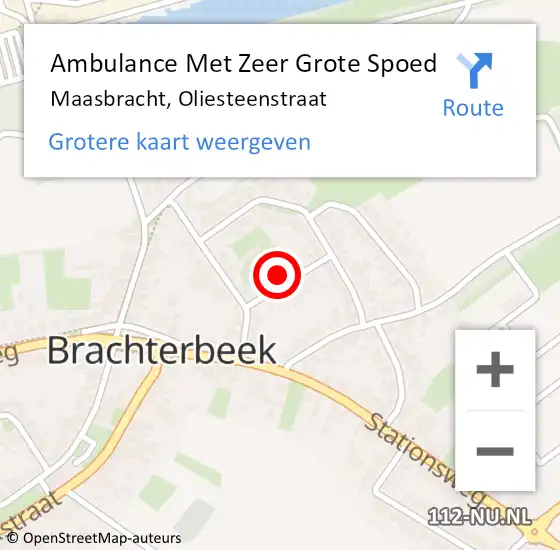 Locatie op kaart van de 112 melding: Ambulance Met Zeer Grote Spoed Naar Maasbracht, Oliesteenstraat op 23 mei 2024 07:10
