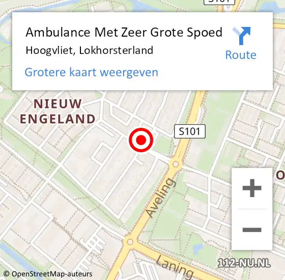 Locatie op kaart van de 112 melding: Ambulance Met Zeer Grote Spoed Naar Hoogvliet, Lokhorsterland op 23 mei 2024 07:30