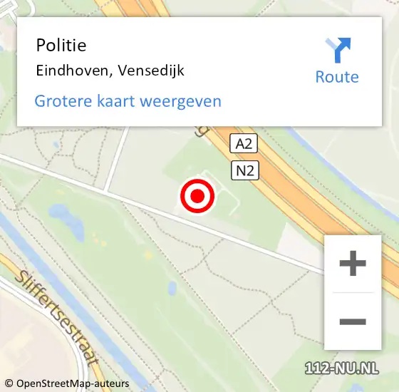 Locatie op kaart van de 112 melding: Politie Eindhoven, Vensedijk op 23 mei 2024 07:39