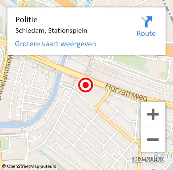 Locatie op kaart van de 112 melding: Politie Schiedam, Stationsplein op 23 mei 2024 07:42