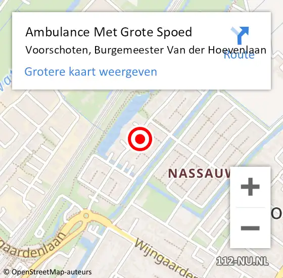 Locatie op kaart van de 112 melding: Ambulance Met Grote Spoed Naar Voorschoten, Burgemeester Van der Hoevenlaan op 23 mei 2024 08:13