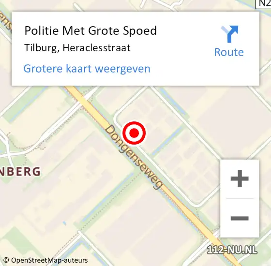 Locatie op kaart van de 112 melding: Politie Met Grote Spoed Naar Tilburg, Heraclesstraat op 23 mei 2024 09:03