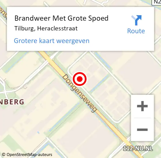 Locatie op kaart van de 112 melding: Brandweer Met Grote Spoed Naar Tilburg, Heraclesstraat op 23 mei 2024 09:03