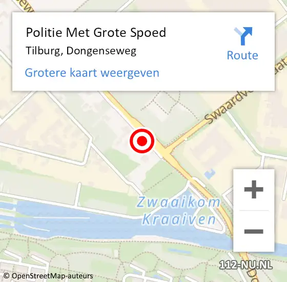 Locatie op kaart van de 112 melding: Politie Met Grote Spoed Naar Tilburg, Dongenseweg op 23 mei 2024 09:07