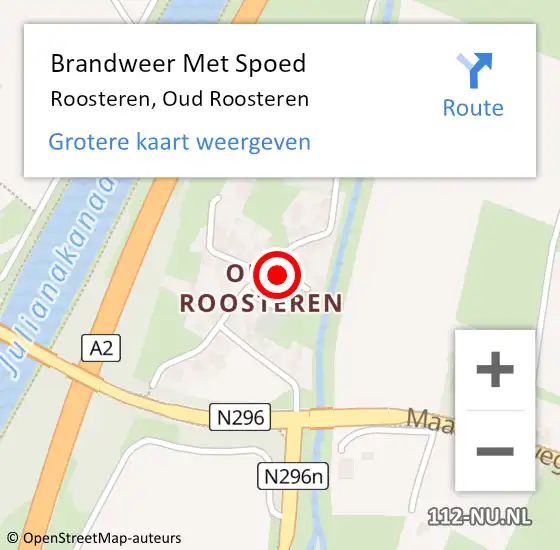 Locatie op kaart van de 112 melding: Brandweer Met Spoed Naar Roosteren, Oud Roosteren op 23 mei 2024 09:23