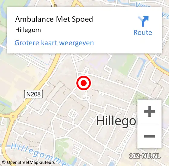 Locatie op kaart van de 112 melding: Ambulance Met Spoed Naar Hillegom op 23 mei 2024 09:28