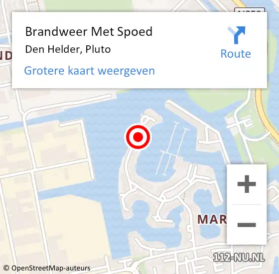 Locatie op kaart van de 112 melding: Brandweer Met Spoed Naar Den Helder, Pluto op 23 mei 2024 09:36