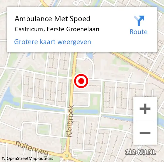 Locatie op kaart van de 112 melding: Ambulance Met Spoed Naar Castricum, Eerste Groenelaan op 23 mei 2024 09:48