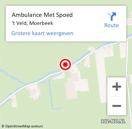 Locatie op kaart van de 112 melding: Ambulance Met Spoed Naar 't Veld, Moerbeek op 23 mei 2024 10:08