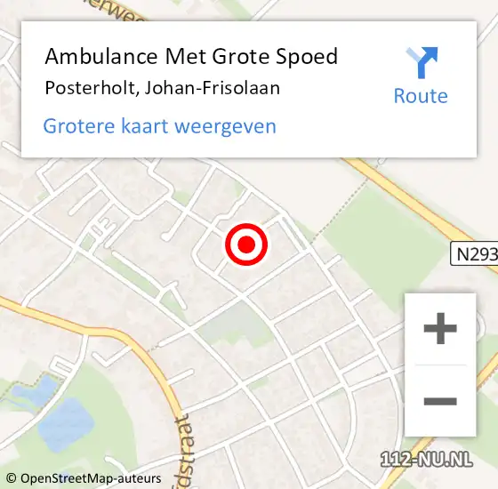 Locatie op kaart van de 112 melding: Ambulance Met Grote Spoed Naar Posterholt, Johan-Frisolaan op 23 mei 2024 10:51