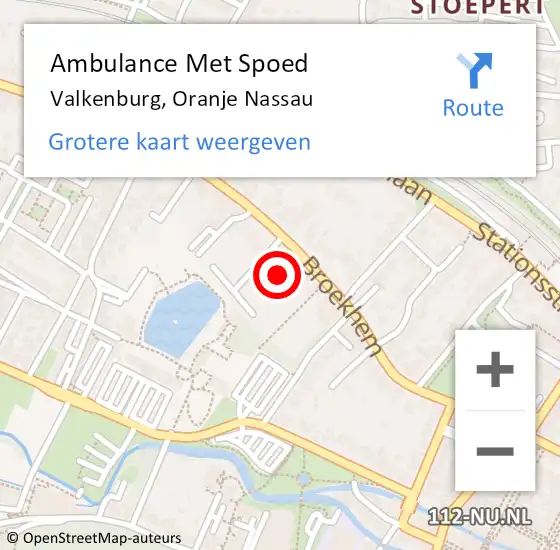 Locatie op kaart van de 112 melding: Ambulance Met Spoed Naar Valkenburg, Oranje Nassau op 23 mei 2024 11:06