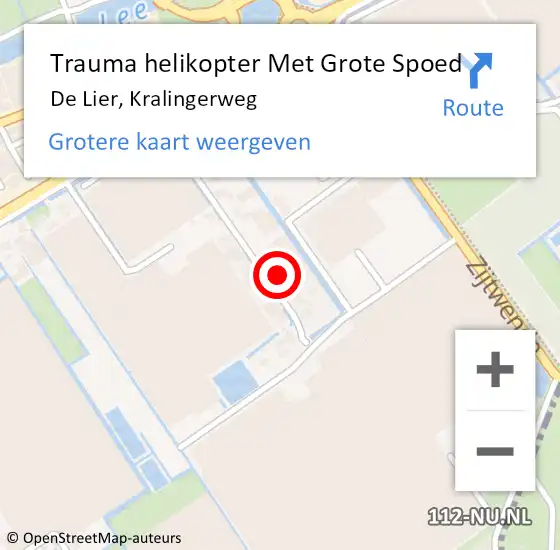Locatie op kaart van de 112 melding: Trauma helikopter Met Grote Spoed Naar De Lier, Kralingerweg op 23 mei 2024 11:07