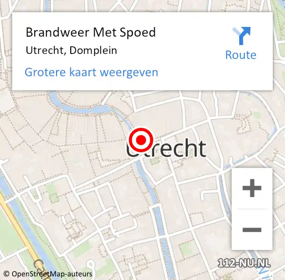 Locatie op kaart van de 112 melding: Brandweer Met Spoed Naar Utrecht, Domplein op 23 mei 2024 11:34