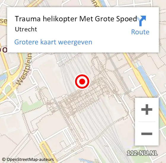 Locatie op kaart van de 112 melding: Trauma helikopter Met Grote Spoed Naar Utrecht op 23 mei 2024 11:40