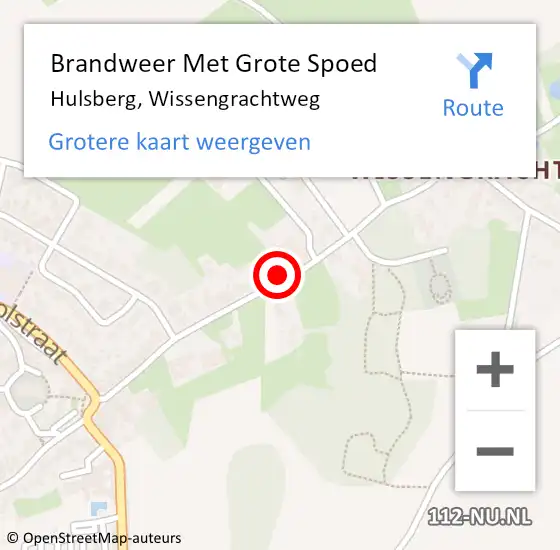 Locatie op kaart van de 112 melding: Brandweer Met Grote Spoed Naar Hulsberg, Wissengrachtweg op 23 mei 2024 11:41