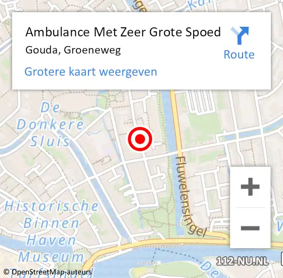 Locatie op kaart van de 112 melding: Ambulance Met Zeer Grote Spoed Naar Gouda, Groeneweg op 23 mei 2024 11:59