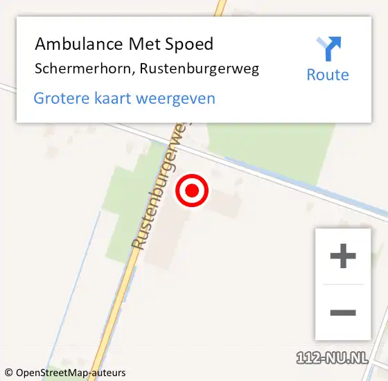 Locatie op kaart van de 112 melding: Ambulance Met Spoed Naar Schermerhorn, Rustenburgerweg op 23 mei 2024 12:15