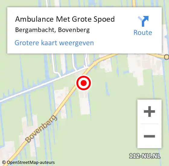 Locatie op kaart van de 112 melding: Ambulance Met Grote Spoed Naar Bergambacht, Bovenberg op 23 mei 2024 12:19