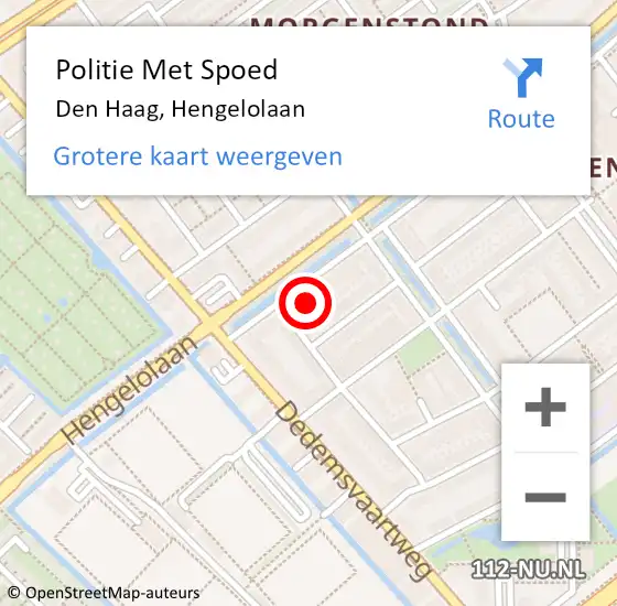 Locatie op kaart van de 112 melding: Politie Met Spoed Naar Den Haag, Hengelolaan op 23 mei 2024 12:36