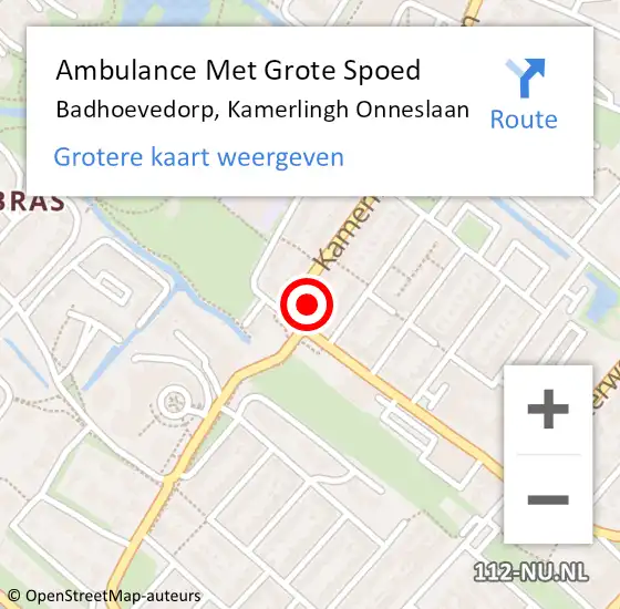 Locatie op kaart van de 112 melding: Ambulance Met Grote Spoed Naar Badhoevedorp, Kamerlingh Onneslaan op 23 mei 2024 12:44