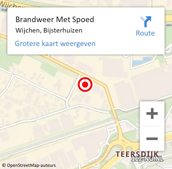 Locatie op kaart van de 112 melding: Brandweer Met Spoed Naar Wijchen, Bijsterhuizen op 23 mei 2024 13:23