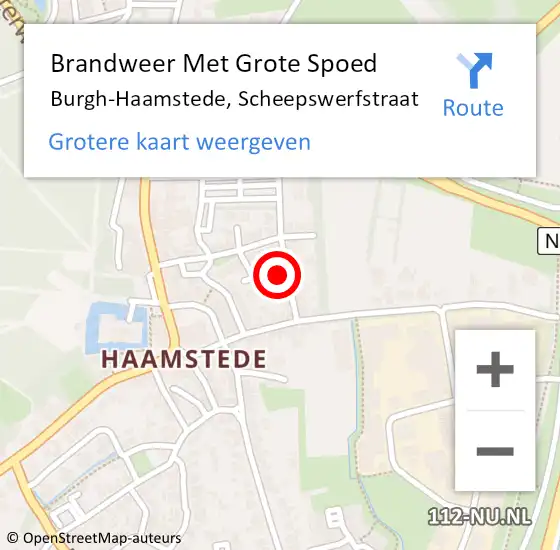 Locatie op kaart van de 112 melding: Brandweer Met Grote Spoed Naar Burgh-Haamstede, Scheepswerfstraat op 23 mei 2024 13:43