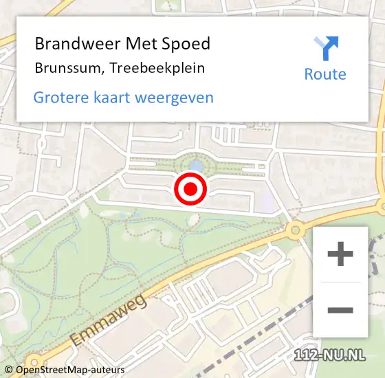 Locatie op kaart van de 112 melding: Brandweer Met Spoed Naar Brunssum, Treebeekplein op 23 mei 2024 14:10