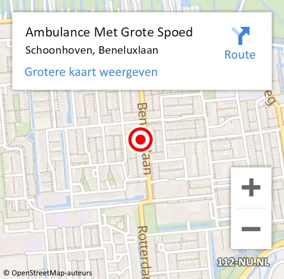 Locatie op kaart van de 112 melding: Ambulance Met Grote Spoed Naar Schoonhoven, Beneluxlaan op 23 mei 2024 14:16